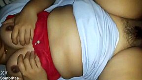 her hairy pussy and tits get pounded hard by thick cock