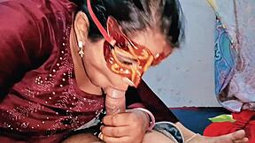 indian bhabhi sloppy deepthroat big cock cumshot 💦😈
