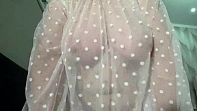 gorgeous milf's saggy natural tits bounce close-up in solo dirty talk tease!