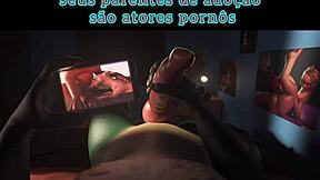 meme erótico furry blowjob on bed