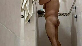 Muscular Mexican bodybuilder solo masturbation sexy small waist