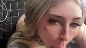 i'm peeping step sister deepthroat big cock then get fucked hard doggystyle in shower creampie