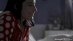petite teen licks old santa's monster cock for good girl reward