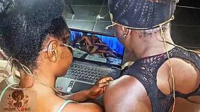 Seducing big booty midget stepsis with steamy lesbian porn clips