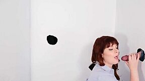 Secretary Glory Hole Tease Sucking?