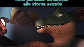 meme erótico furry blowjob on bed