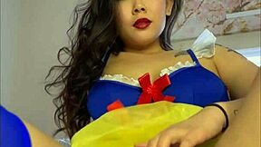 Horny Innocent Snow White Cosplay Princess Spreads Big Wet Pussy