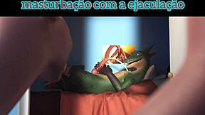 meme erótico furry blowjob on bed