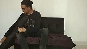 Skinny stepsis begs for guitar fingering while horny in Spanish porn