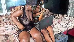 Seducing big booty midget stepsis with steamy lesbian porn clips