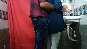 the single boss couldn't resist pounding his secretary hard in the office bathroom with clear hindi audio