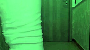 watch this exhibitionist flash her huge cock close-up with massive cumshot handjob!
