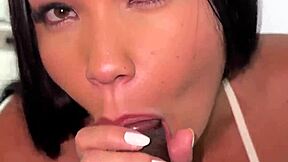 hot japanese wife sloppy blowjob big black cock cum mouth interracial