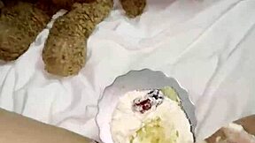 hey my kinky 18 year old virgin stepsis skips college to masturbate with creamy cake food porn