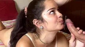 novinha debora prado... ugh, droppin' on that veiny cock fer a deep sloppy blowjob