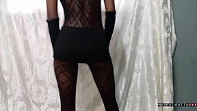 18yo ebony fucked in fishnets