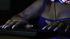 alice's beautiful hands produce delicate relaxing asmr keyboard typing sounds
