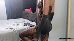 18yo ebony fucked in fishnets