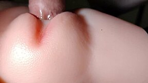 i love slamming my fuck doll's shaved big pussy close-up with double toys