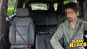 brunette college lesbians finger and lick pussies with anal beads in uber ride