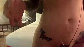 digging deep in that hairy pussy with dildo toys