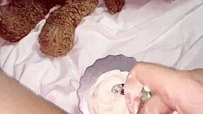 hey my kinky 18 year old virgin stepsis skips college to masturbate with creamy cake food porn