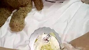 hey my kinky 18 year old virgin stepsis skips college to masturbate with creamy cake food porn