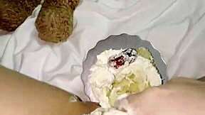 hey my kinky 18 year old virgin stepsis skips college to masturbate with creamy cake food porn