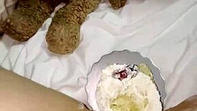 hey my kinky 18 year old virgin stepsis skips college to masturbate with creamy cake food porn