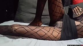 18yo ebony fucked in fishnets