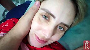 Pov hubby brings friend to fuck and creampie milf's gaping ass