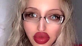russian fetish slut with huge glasses and lipstick begs for more