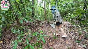 damn that skinny thai teen hikes in the forest flashing her tight pussy everywhere
