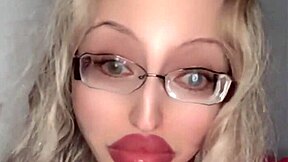 russian fetish slut with huge glasses and lipstick begs for more