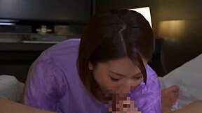 excited milf strokes asian cock craving more handjob action