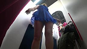 Peep this luscious ass in panties, hidden cam spies fitting room tease