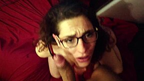 dick pounds my ass only but blasts cum all over shaved face