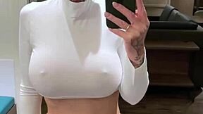 Bare Beauty with Massive Tits Dances into Self-Pleasure Frenzy