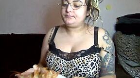 Rebeca Addams' Massive Tits Devour Shrimp in Fetish Feast