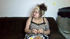 Rebeca Addams' Massive Tits Devour Shrimp in Fetish Feast