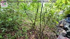 damn that skinny thai teen hikes in the forest flashing her tight pussy everywhere