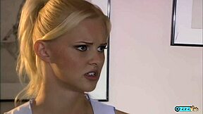 boss rams his monster cock deep into blonde secretary's tight shaved pussy