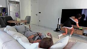 Wife Fight Leads To Rough Maid Fuck In All Holes With Creampie And Gaping!