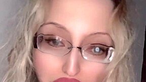 russian fetish slut with huge glasses and lipstick begs for more