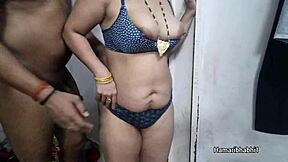 love how this indian desi big-boobed bhabhi rocks red saree in desi saree clips