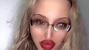 russian fetish slut with huge glasses and lipstick begs for more