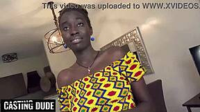 Big Tits Ebony Model Gags on Monster Cock Cowgirl Ride!