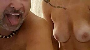 alinemilf barebacks gaping mature pussy creampie in bathroom homemade