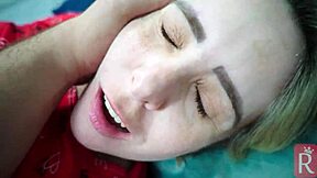 Pov hubby brings friend to fuck and creampie milf's gaping ass