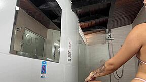 hey bring me that milk before i shower for work flashing my pussy lips